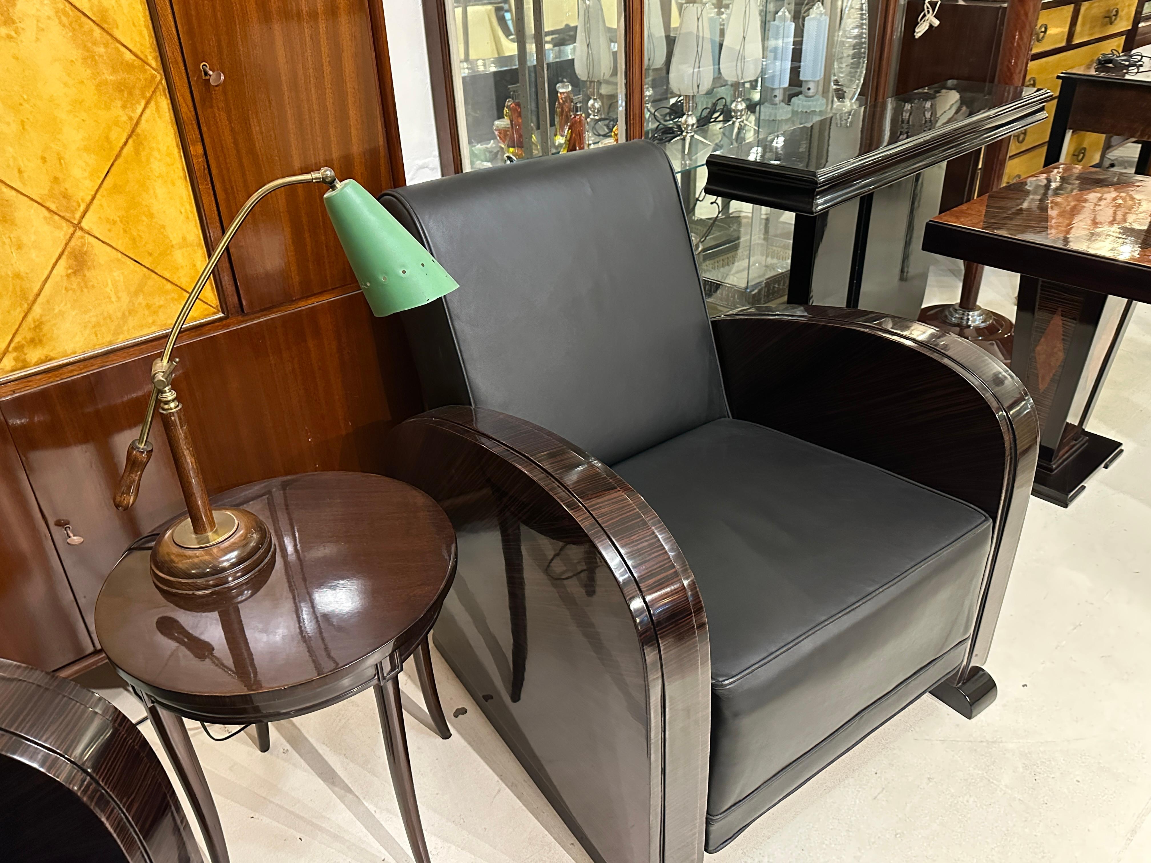 Table Lamp in wood and bronze, 1950, italian For Sale 3
