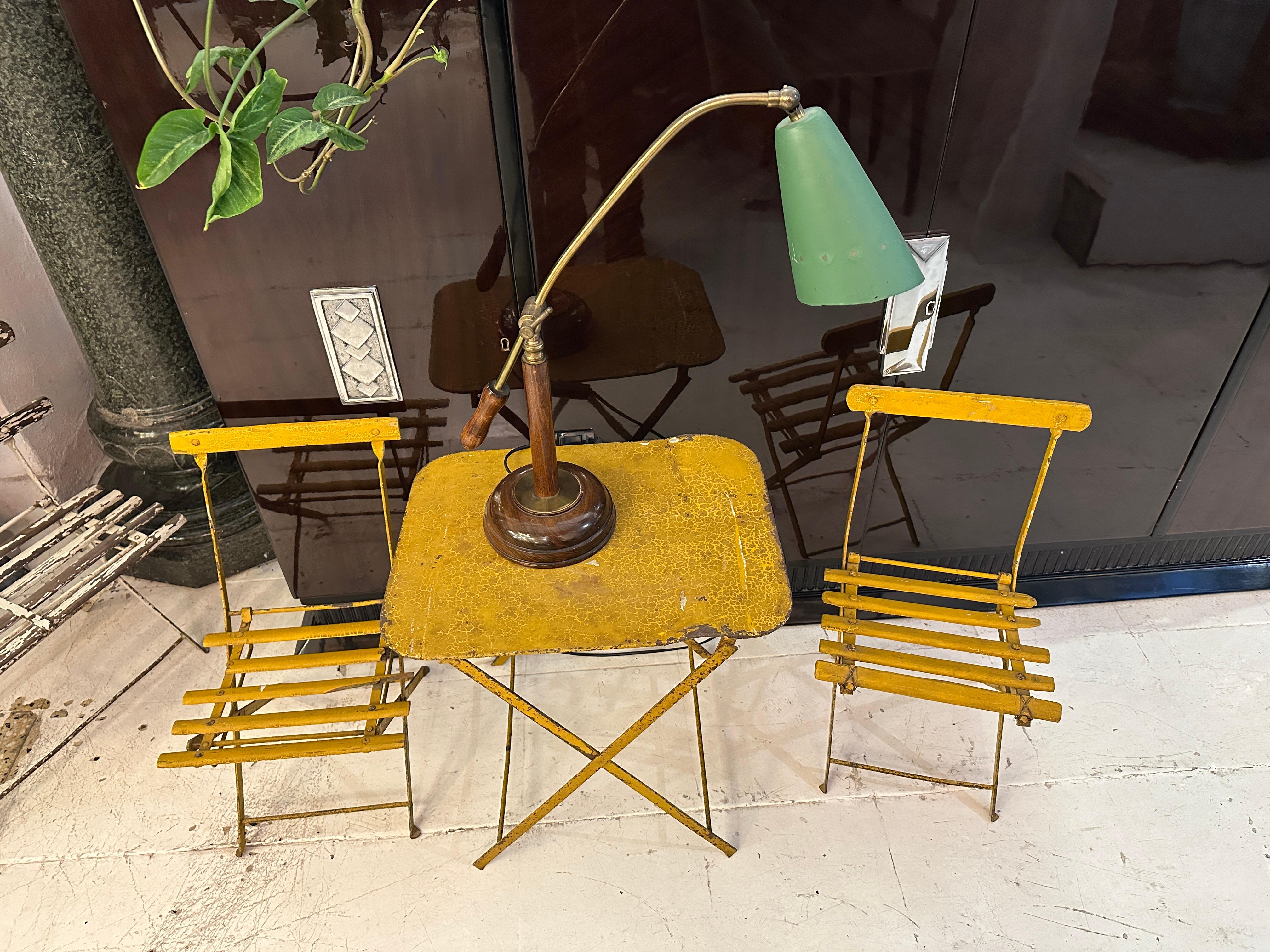 Table Lamp in wood and bronze, 1950, italian For Sale 6