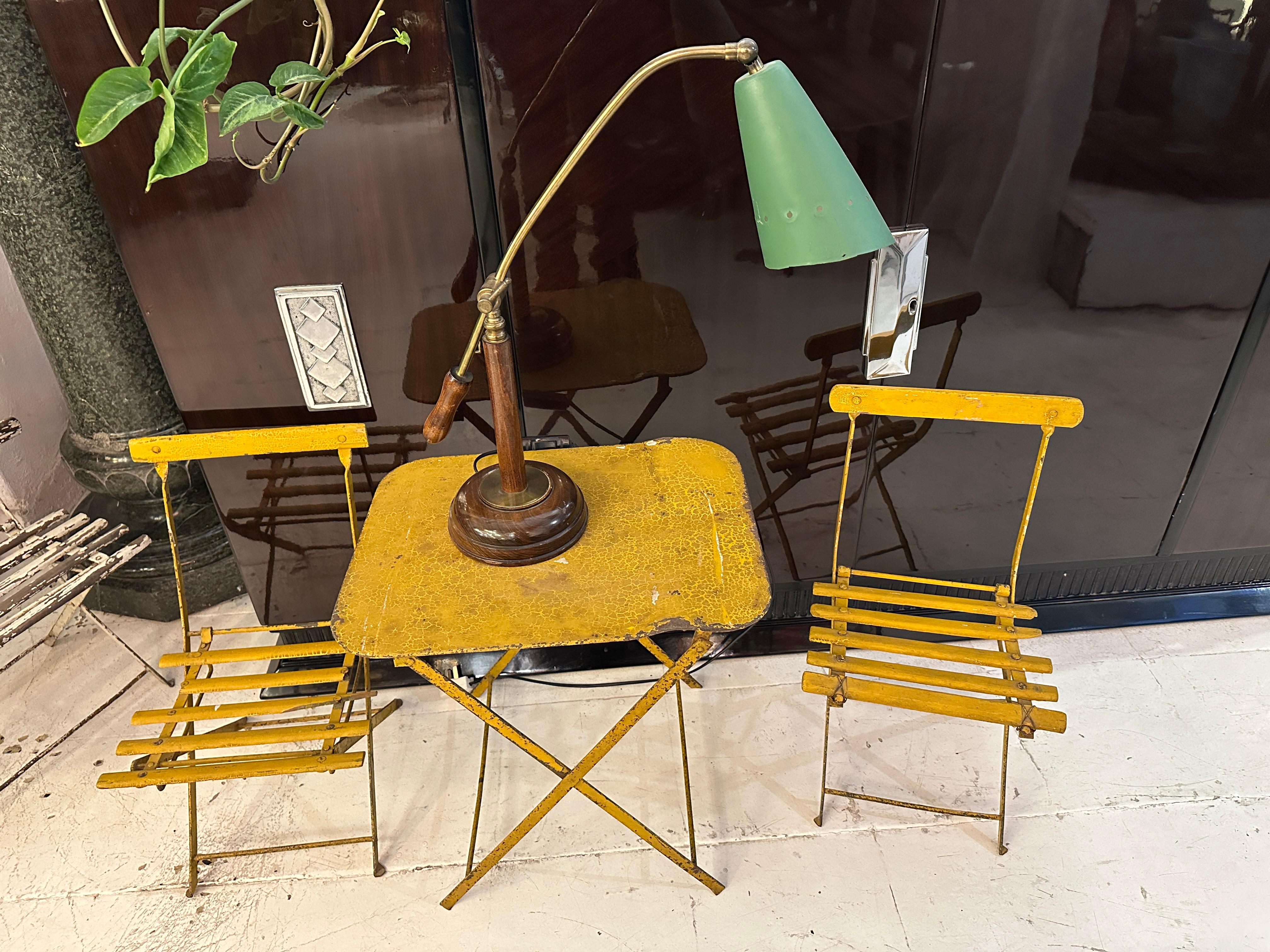 Table Lamp in wood and bronze, 1950, italian For Sale 7