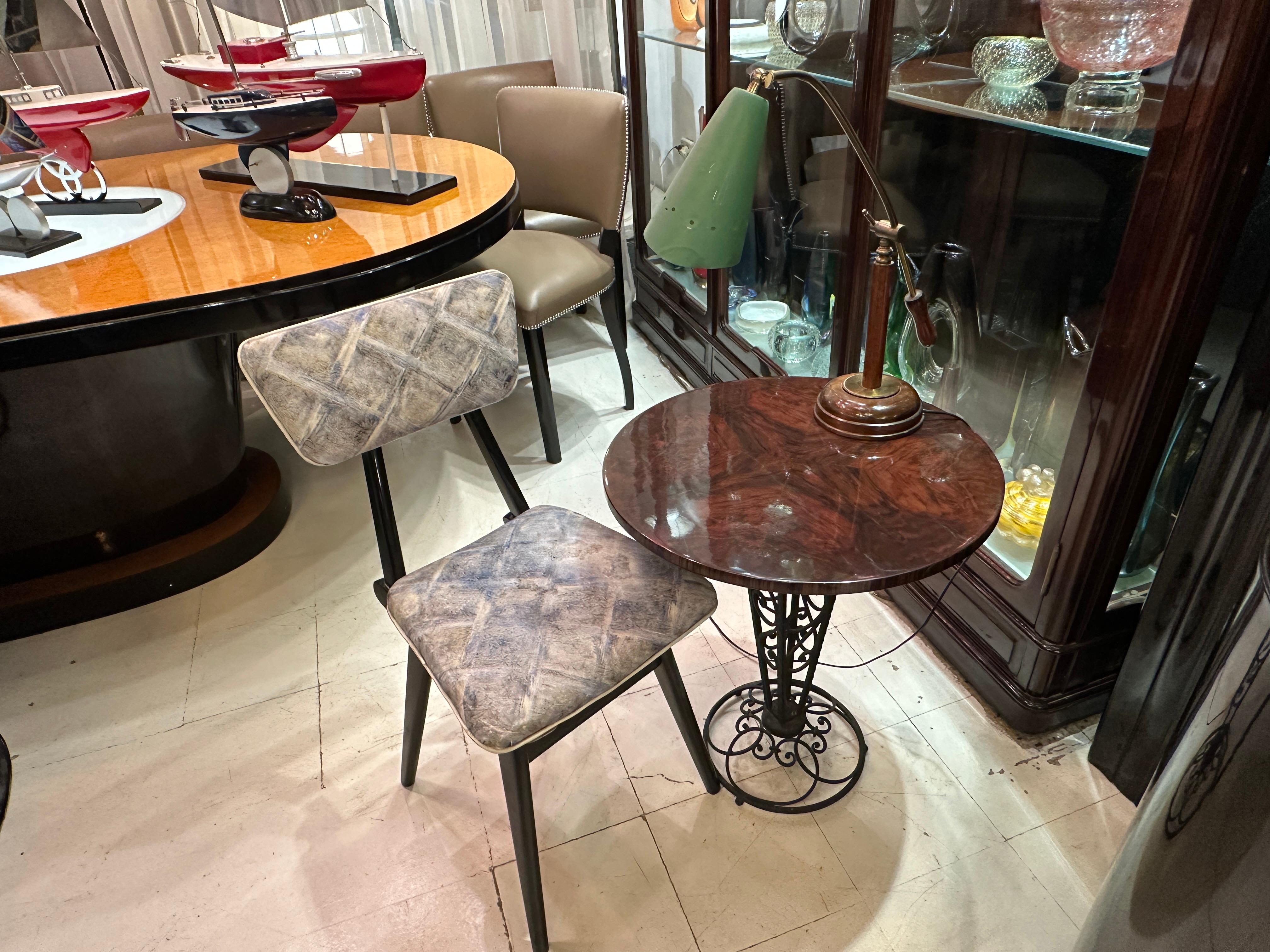 Table Lamp in wood and bronze, 1950, italian For Sale 9