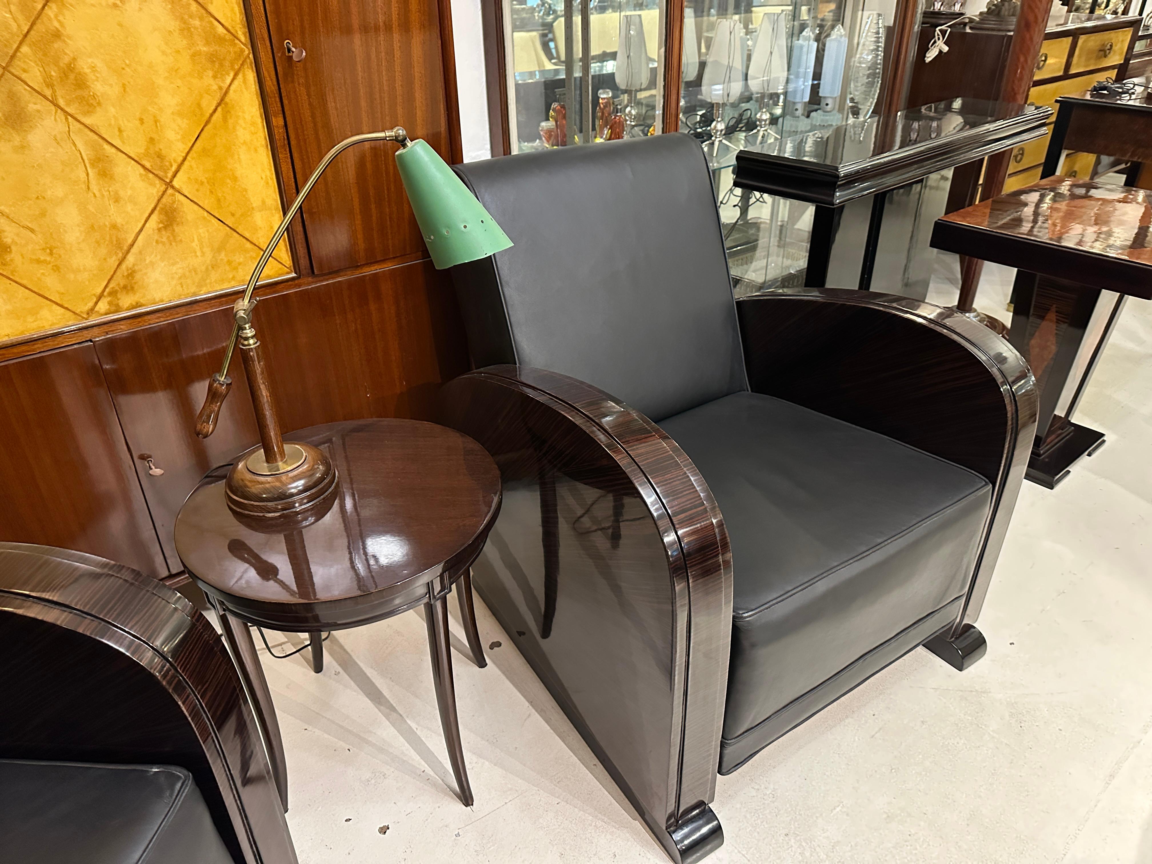 Mid-20th Century Table Lamp in wood and bronze, 1950, italian For Sale