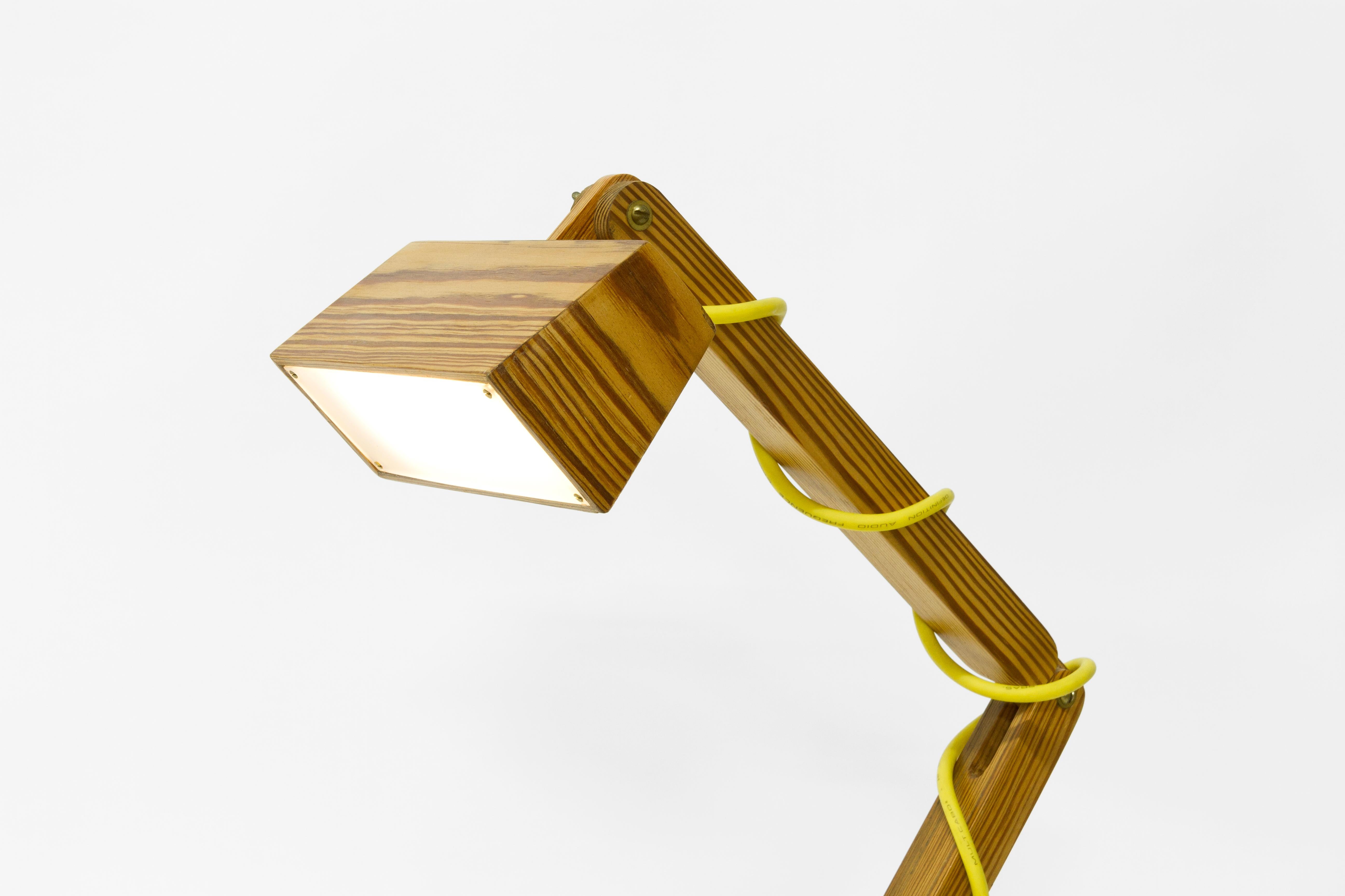 Reclaimed Wood Table Lamp in Wood, Brazilian Contemporary Design by O Formigueiro For Sale