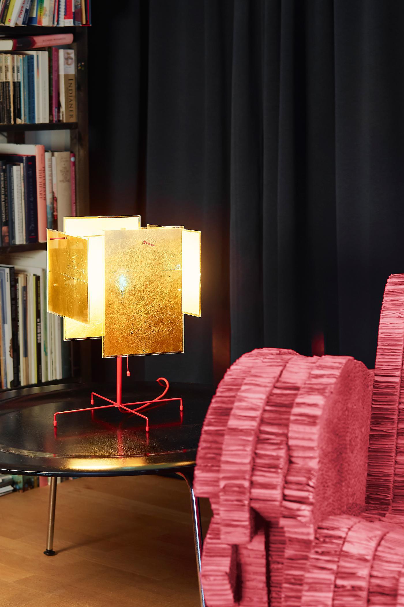 Metal Table lamp Ingo Maurer 24 Karat Blau T For Sale