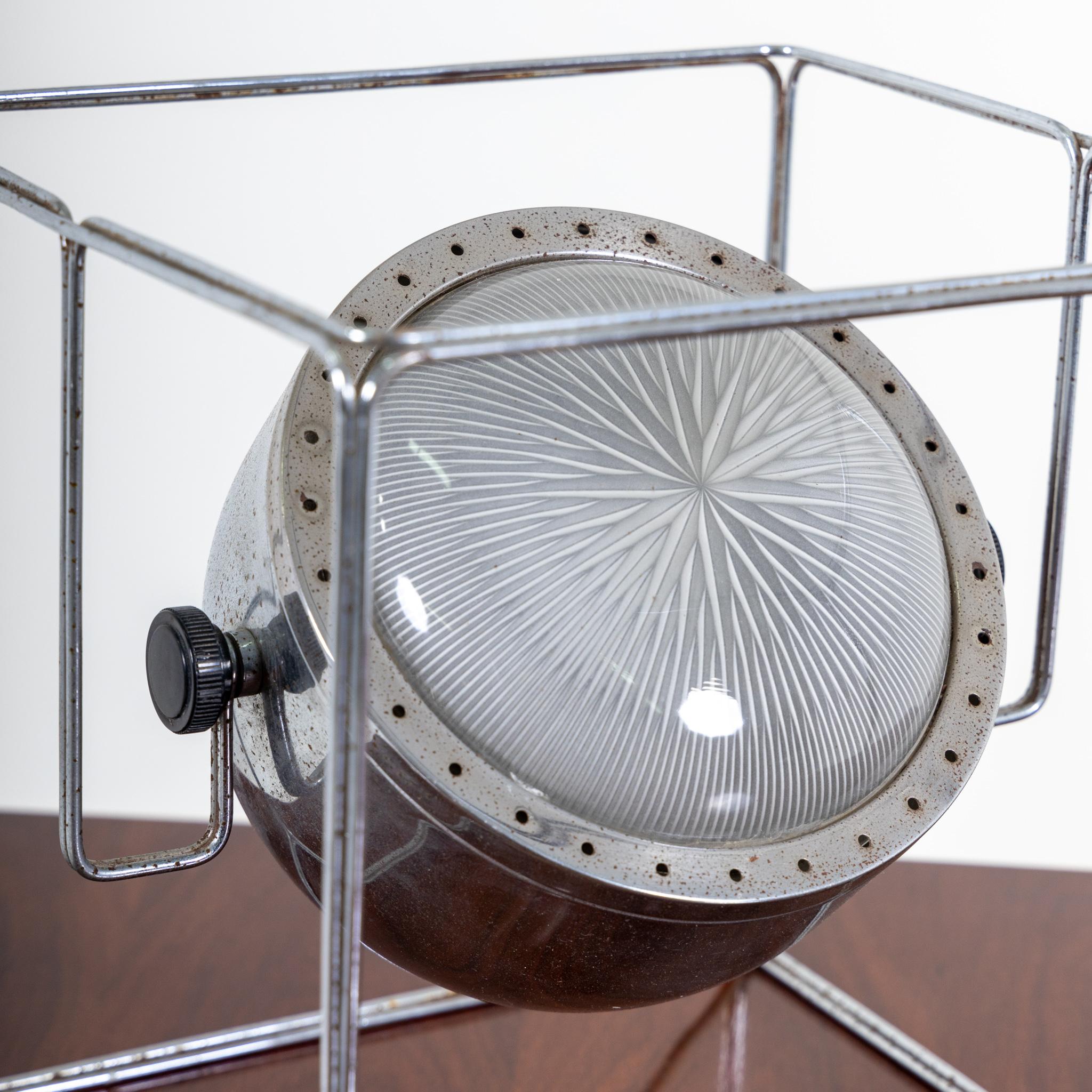 Mid-Century Modern Headlight shaped Metal Table Lamp, Italian Design, Mid-20th Century For Sale