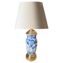 Lampe de bureau en porcelaine japonaise peinte à la main, en forme de vase, datant d'environ 1910