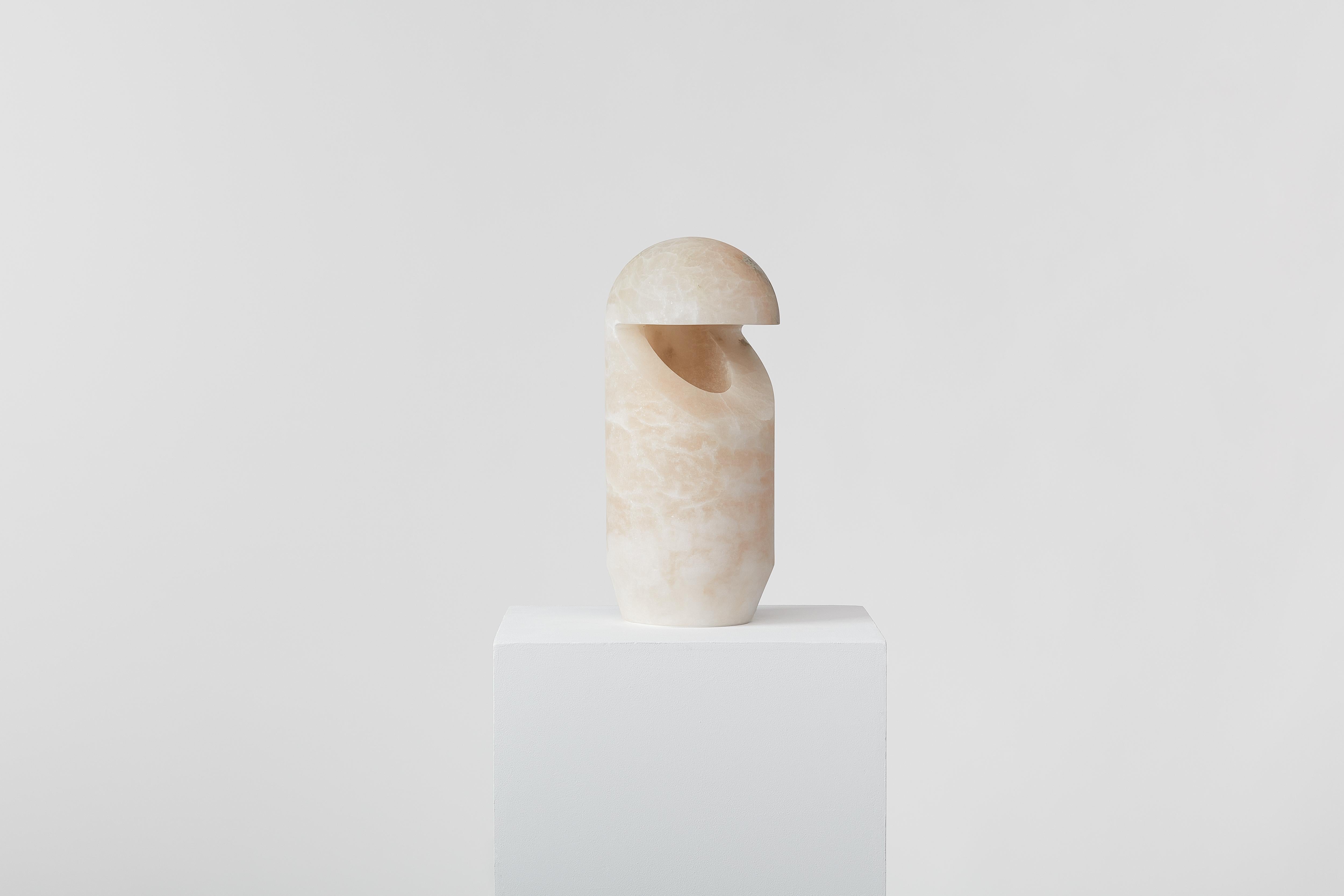 Carved Handcrafted Alabaster Table Lamp 
