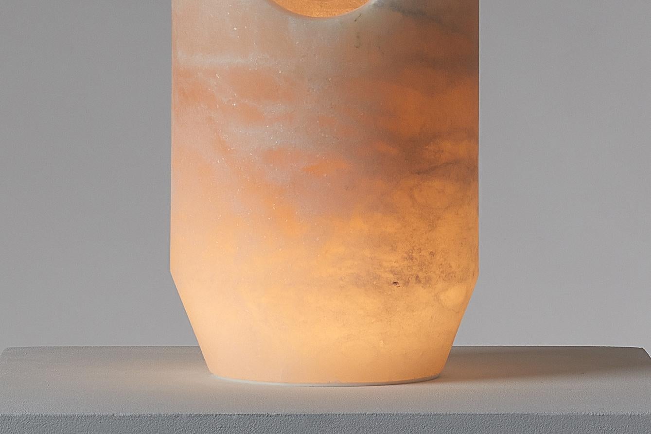 Table Lamp Large Alabaster Handcrafted Contemporary 
