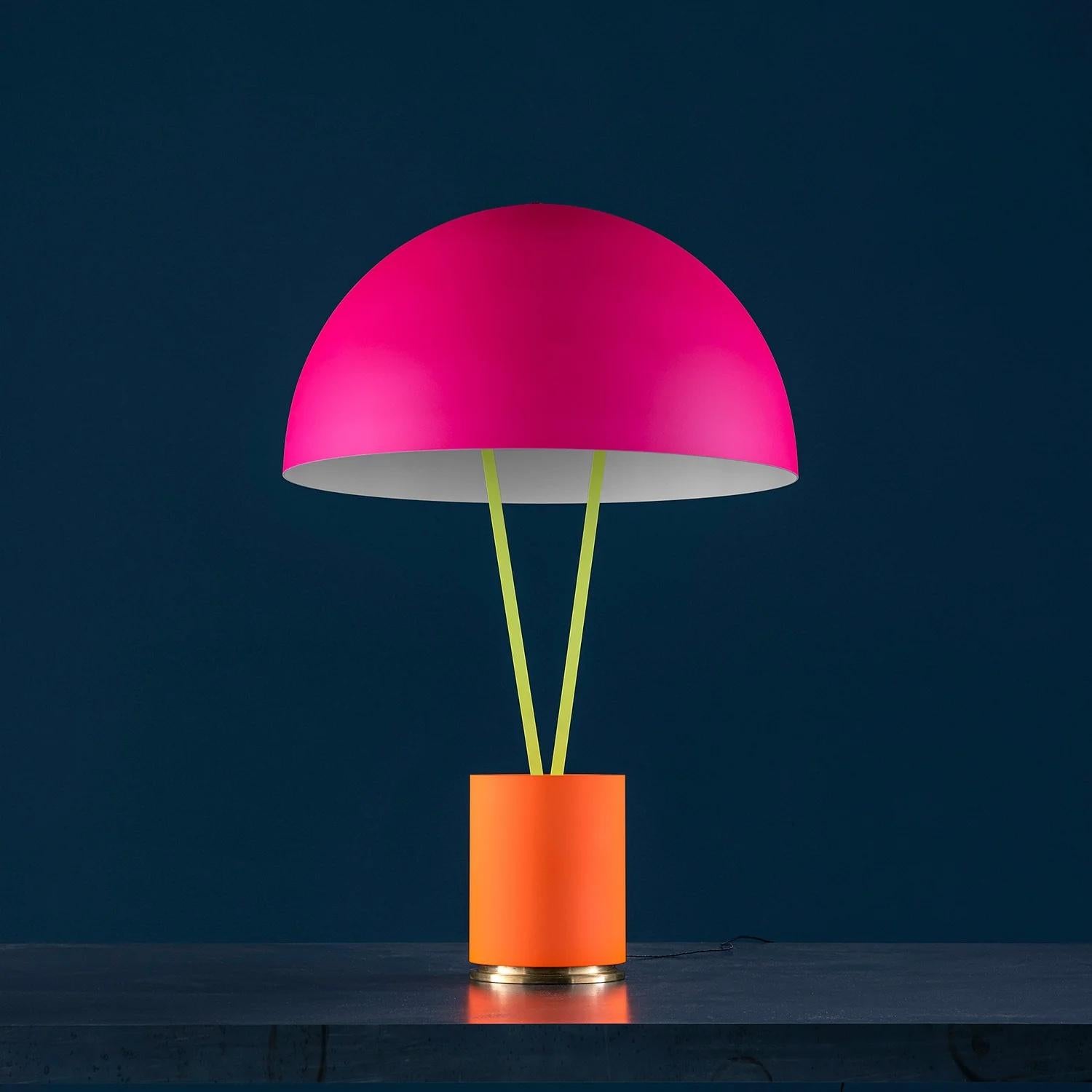 Lampe à poser led Catellani & Smith Ale BIG - Orange fluo-brass base-jaune fluo Neuf - En vente à Alcamo, IT