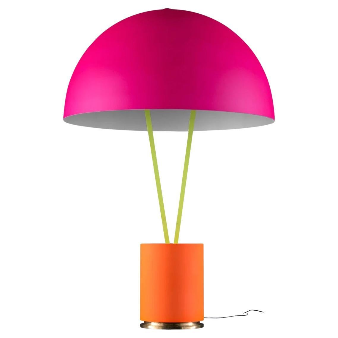 Lampe à poser led Catellani & Smith Ale BIG - Orange fluo-brass base-jaune fluo