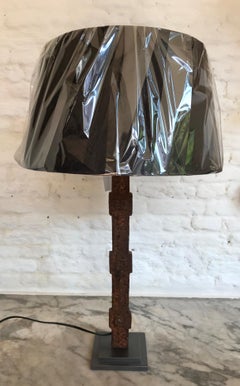 Table Lamp Made from a Belgian Industrial Iron Fragment, circa 1930
