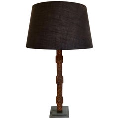 Table Lamp Made from a Belgian Industrial Iron Fragment, circa 1930