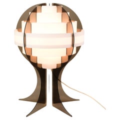 Table Lamp Made In Smoked & White Acrylie Glass By Flemming Brylle From 1960s