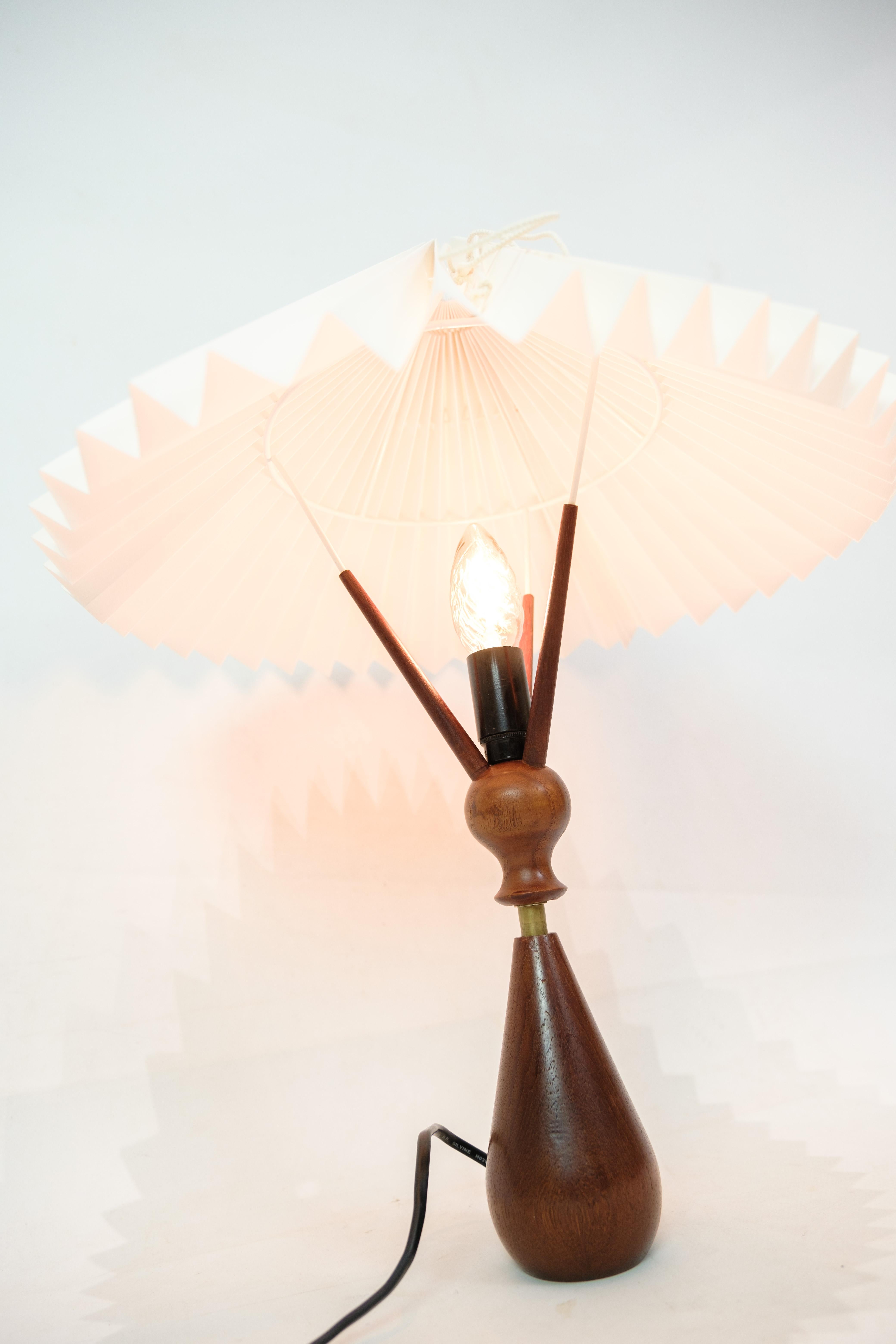 Mid-20th Century Table Lamp Made In Teak, Danish Design From 1960s For Sale