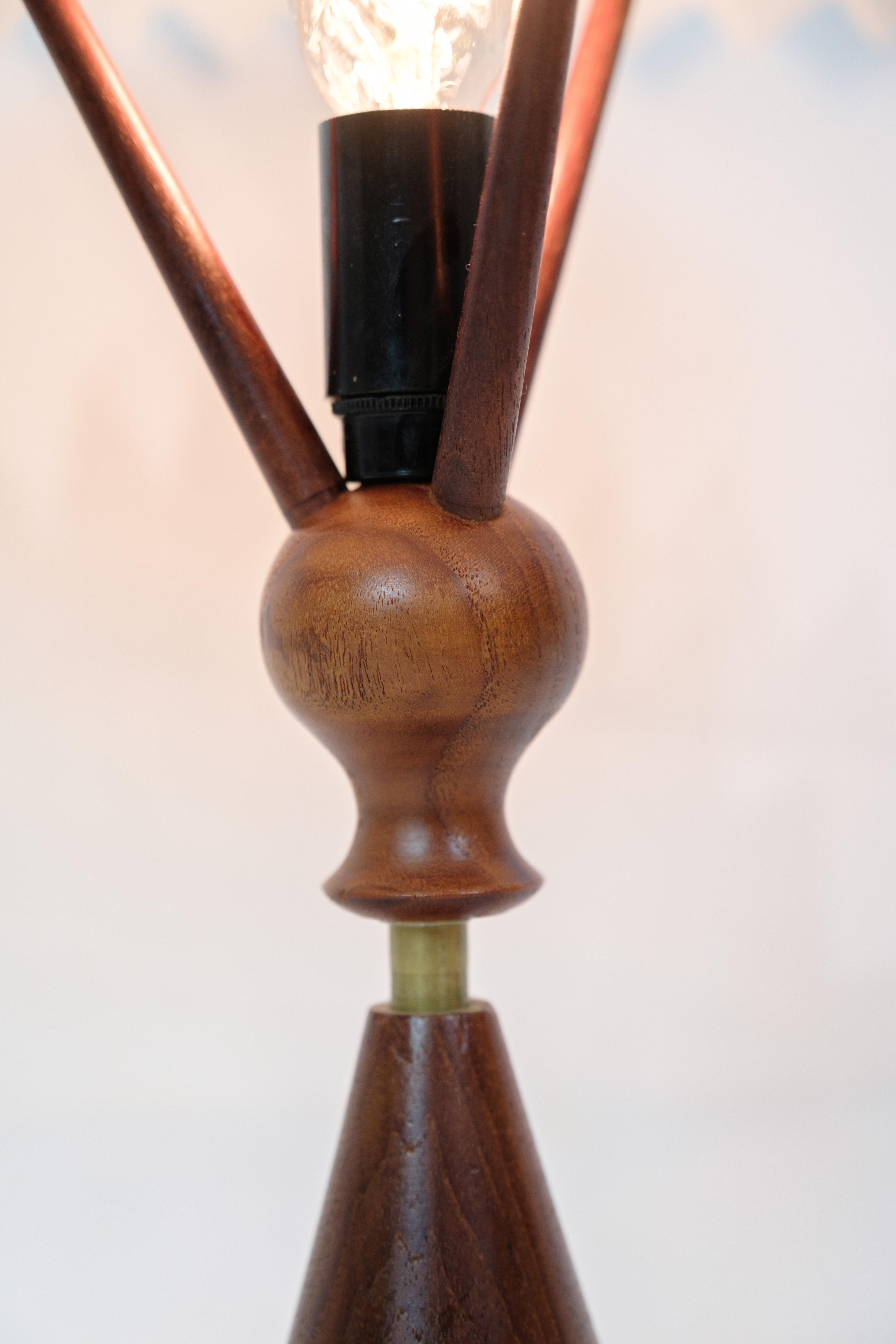 Table Lamp Made In Teak, Danish Design From 1960s For Sale 2