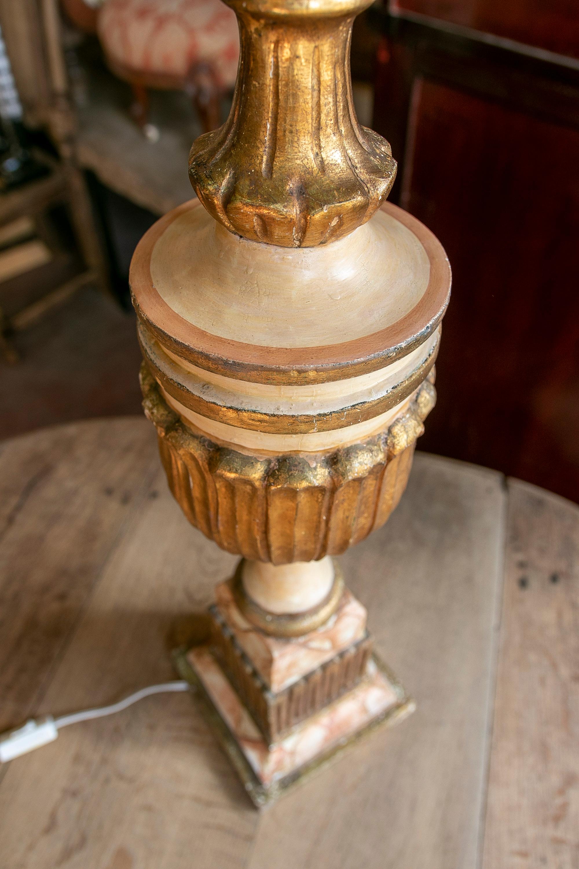 Table Lamp Made with an Antique Polychrome Finial For Sale 5