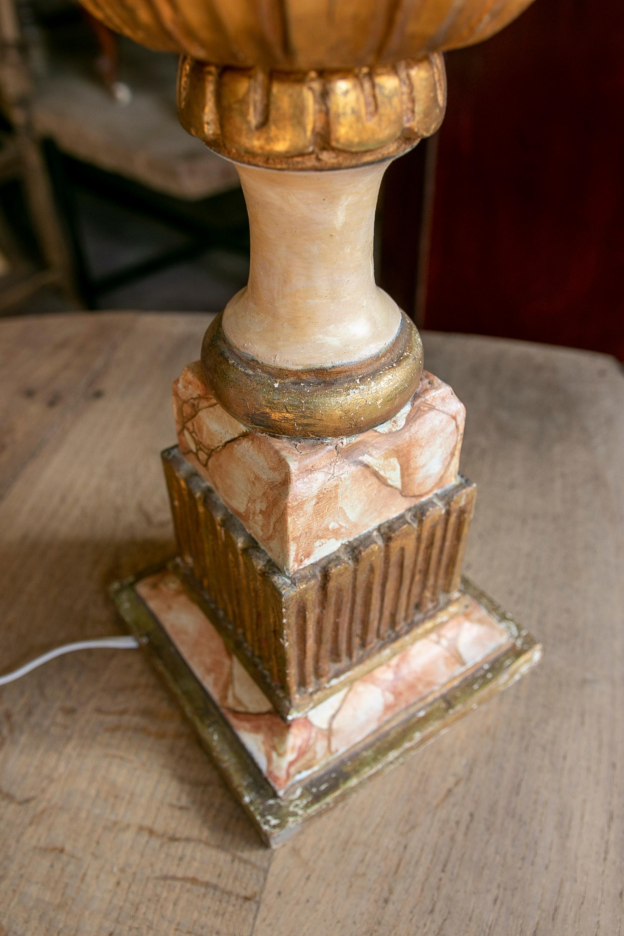 Table Lamp Made with an Antique Polychrome Finial For Sale 6