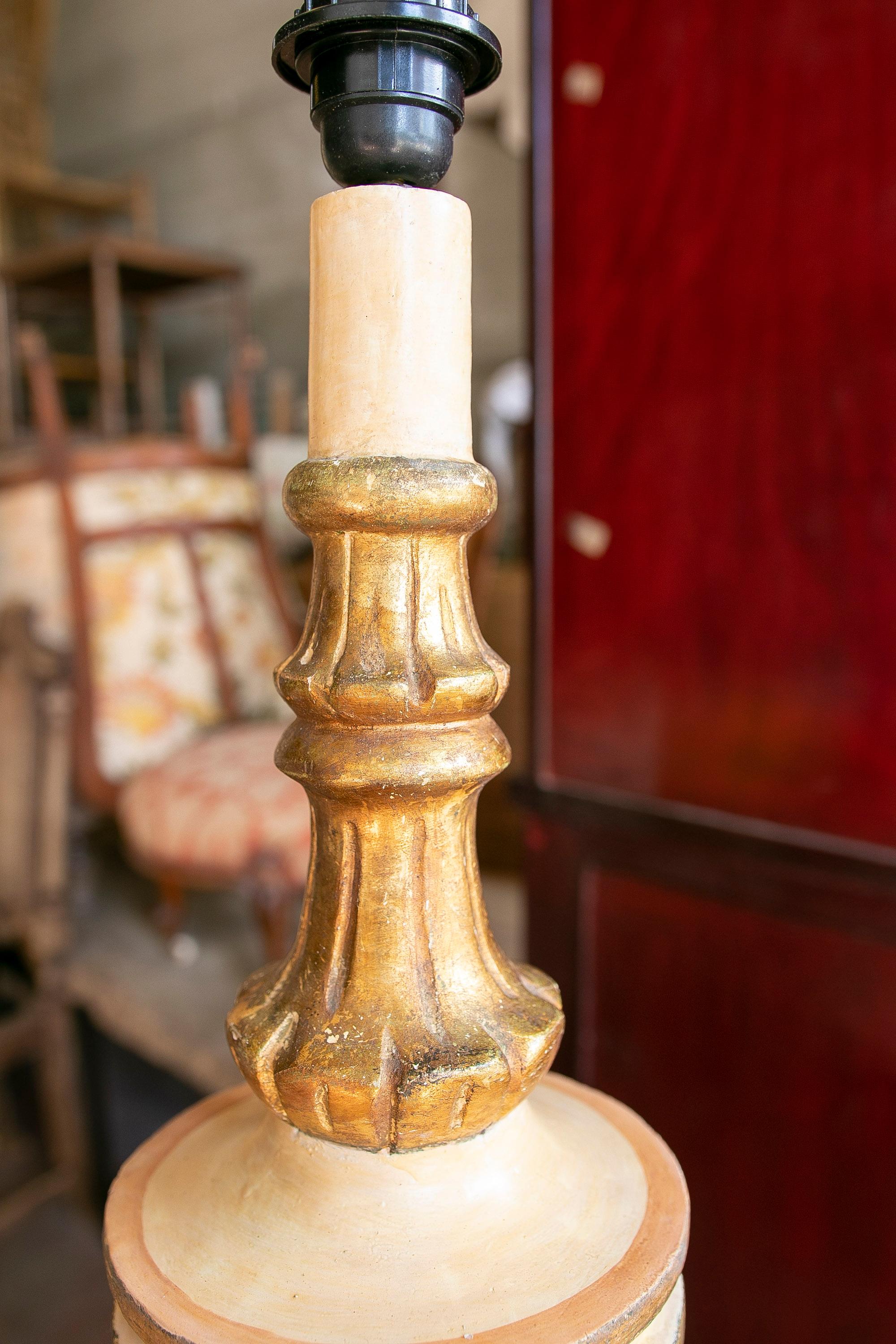 Table Lamp Made with an Antique Polychrome Finial For Sale 1