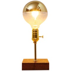 Vintage Table Lamp Mahogany Gold