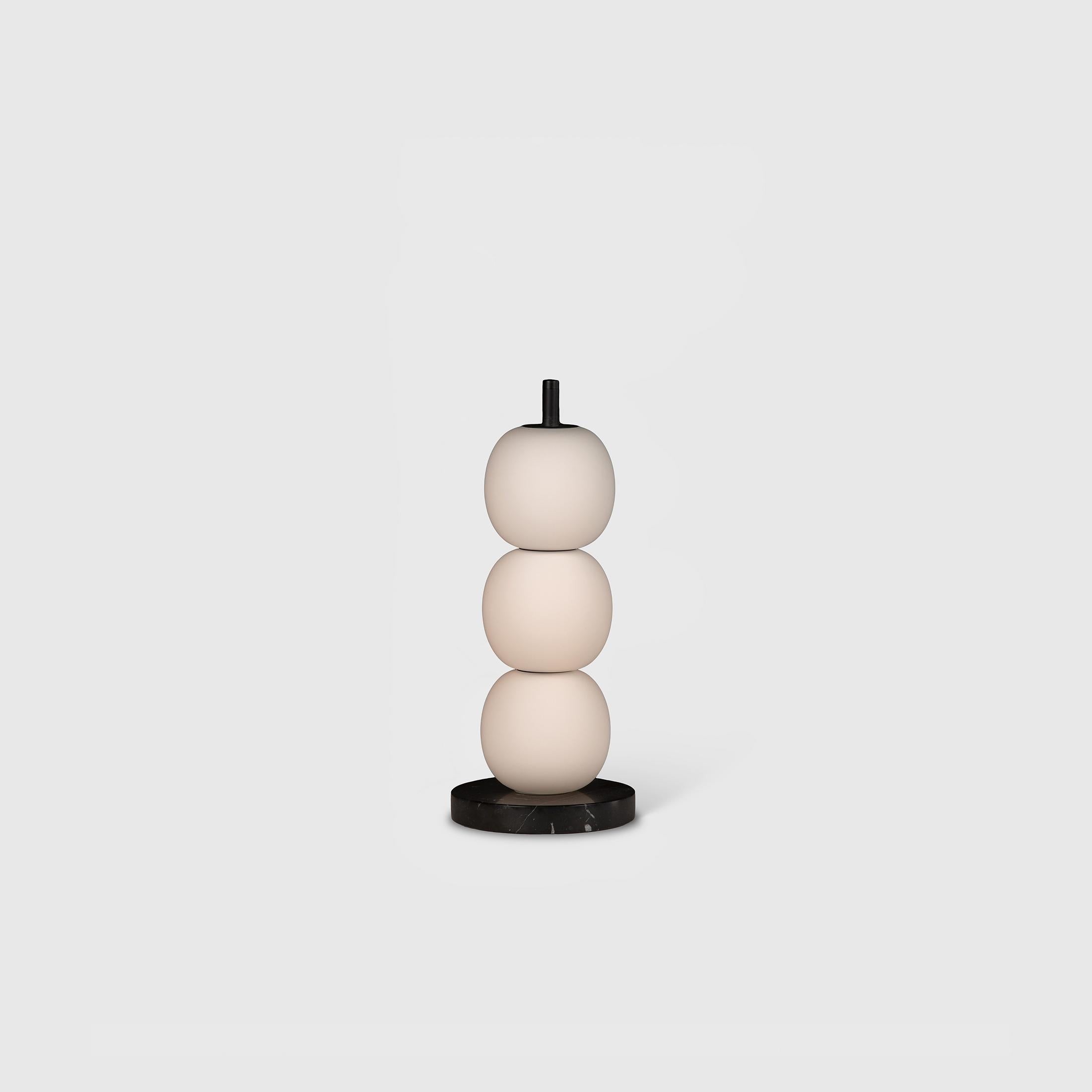 Contemporary Table Lamp 'Mainkai 3' by Man of Parts, Travertine base For Sale