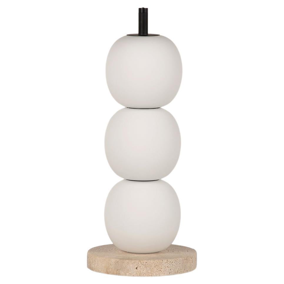 Table Lamp 'Mainkai 3' by Man of Parts, Travertine base For Sale