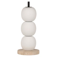 Table Lamp 'Mainkai 3' by Man of Parts, Travertine base