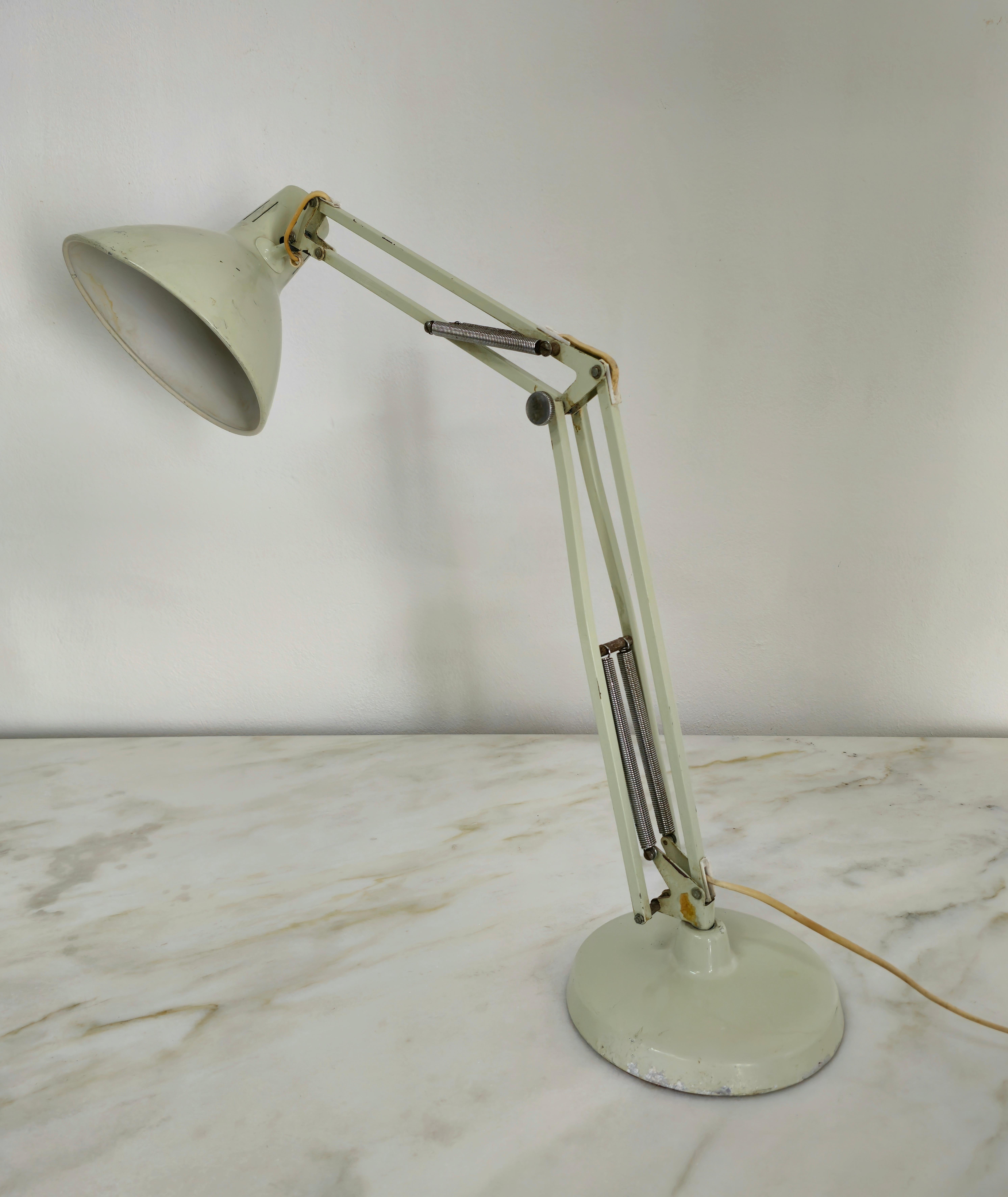 Mid-Century Modern Table Lamp Metal Aluminum Jac Jacobsen for Luxo Midcentury Norwegian Design 1950 For Sale