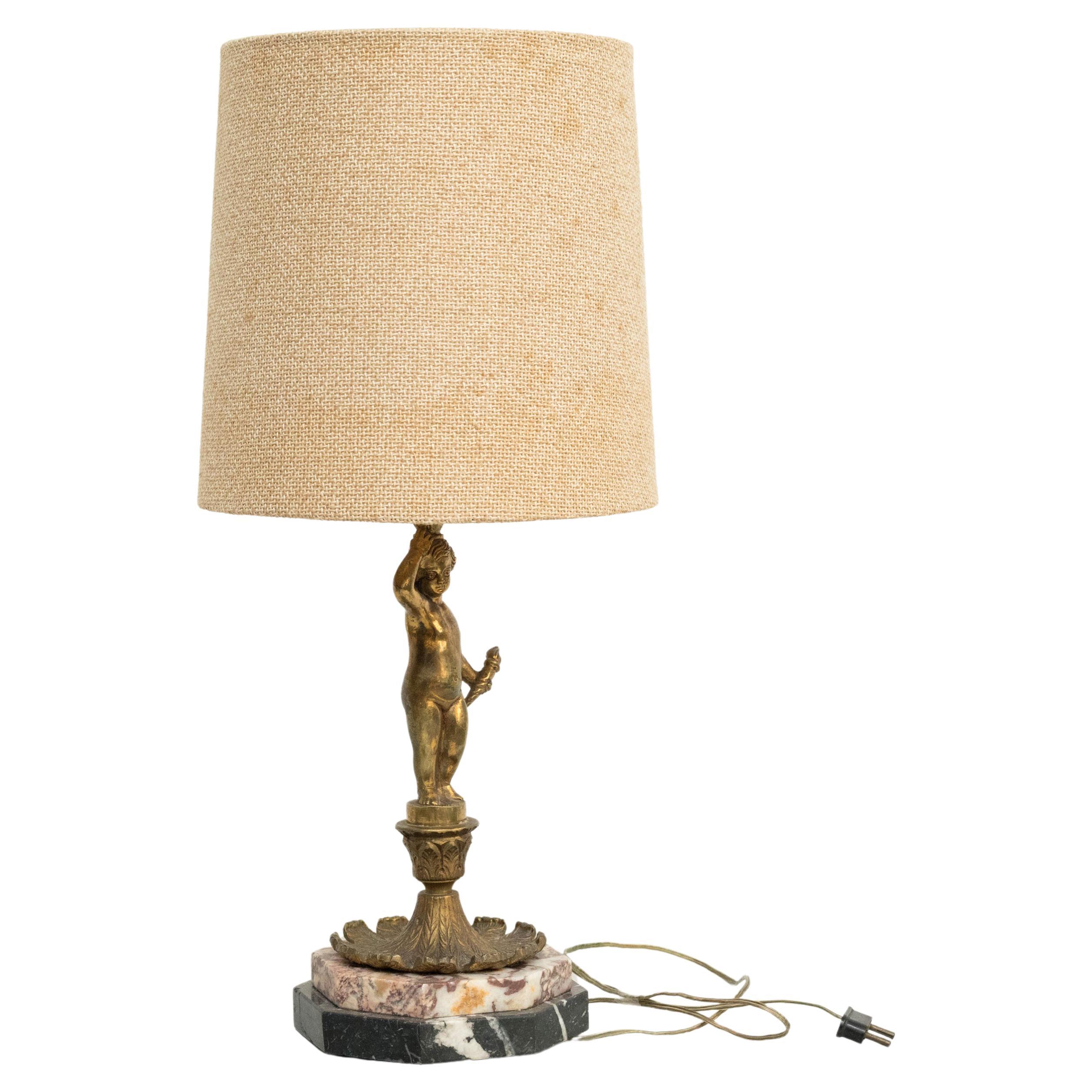 Table Lamp, Metal and Marble, Circa 1950