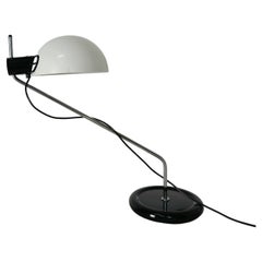 Vintage Table Lamp Metal Plastic Black White Guzzini Midcentury Italian Design 1970s
