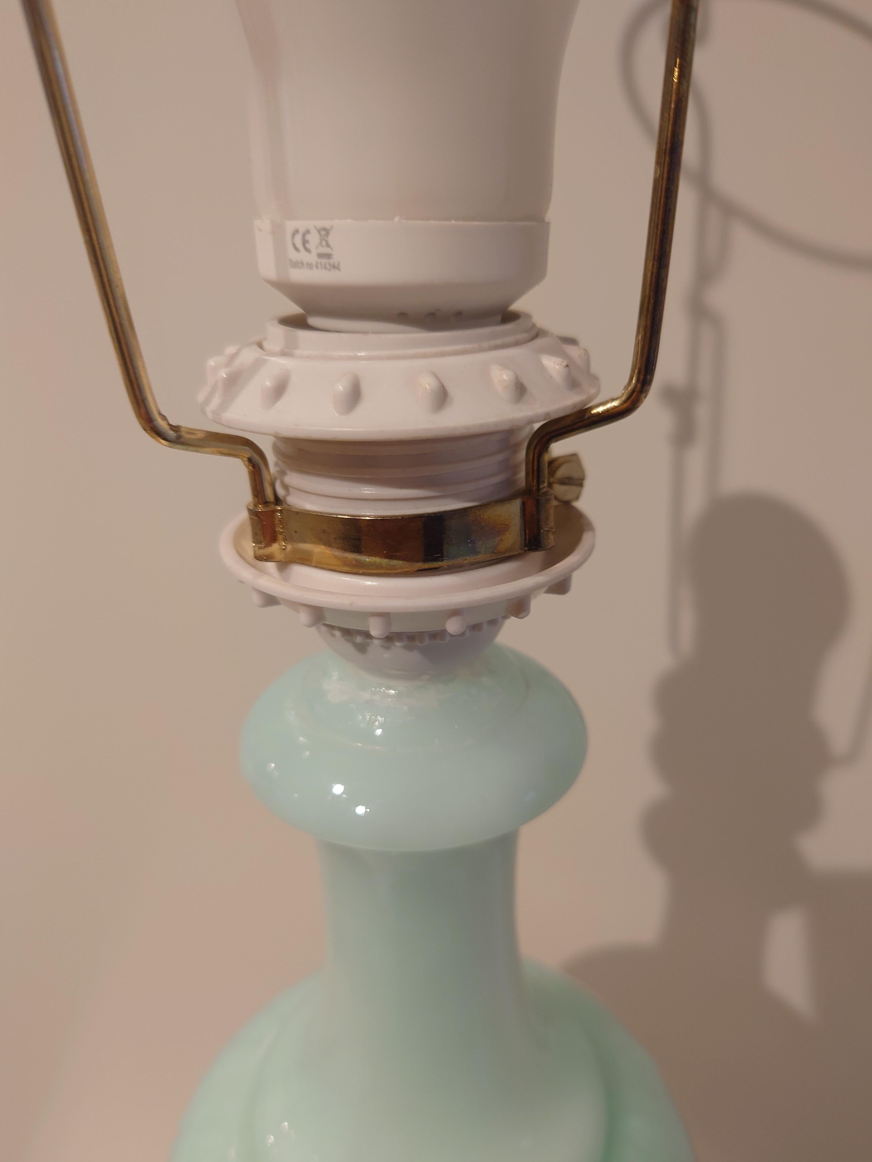 Table lamp Mid-Century Italian Mint Green Alabasterer and Giltwood Lamps For Sale 14