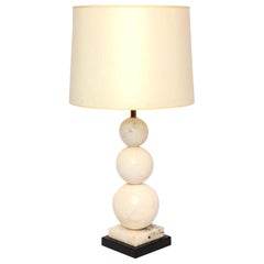 Table Lamp Mid-Century Modern Marble Cubist Spheres, Italy, 1940s