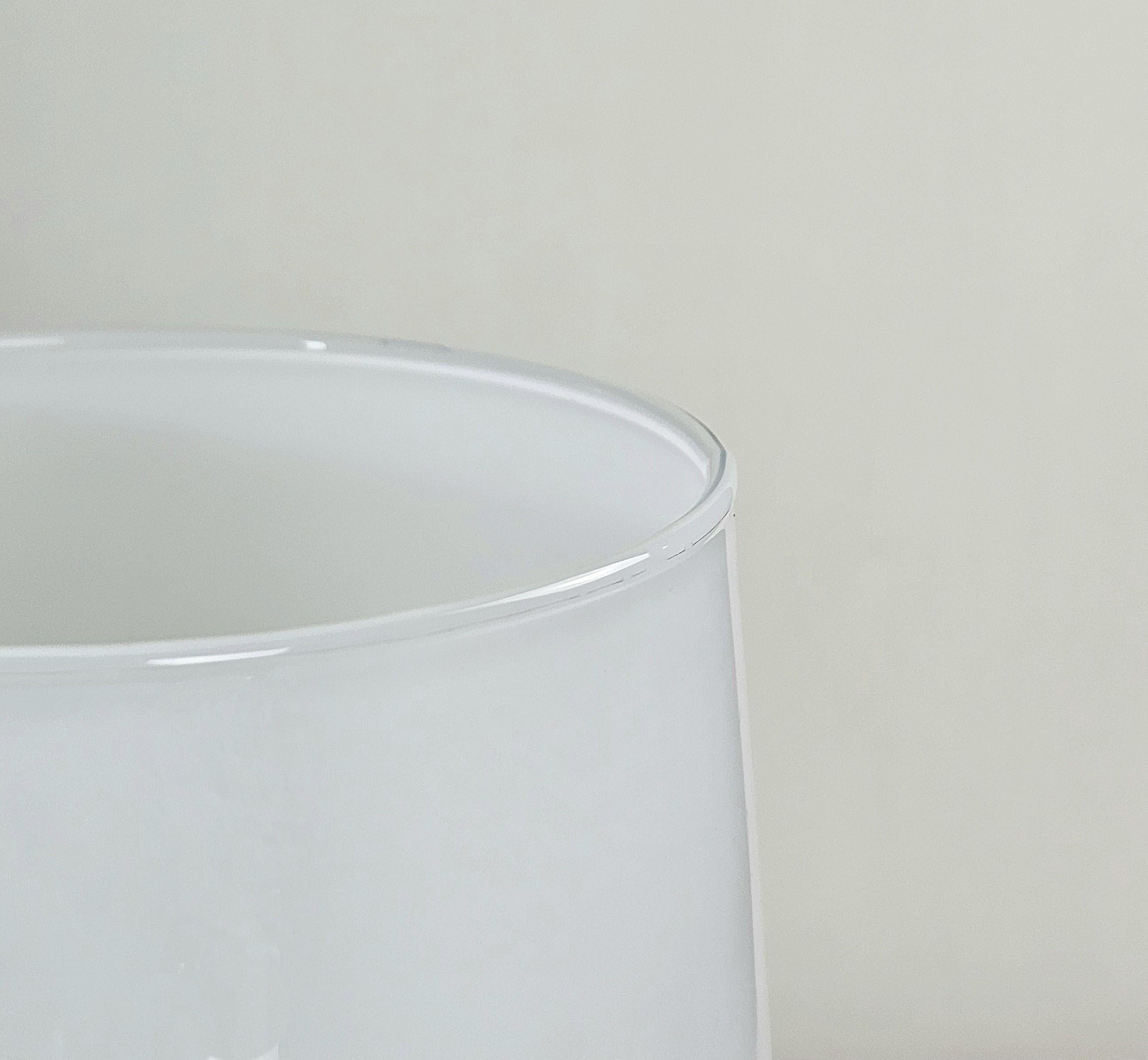 Enameled Table Lamp Milk Glass Enamelled Metal Midcentury Modern Italian Design 1960s  For Sale