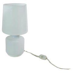 Table Lamp Milk Glass Enamelled Metal Midcentury Modern Italian Design 1960s
