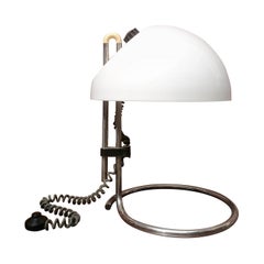 Table Lamp Mod 4026 Kartell Design Carlo Santi 1970 White Plexiglass and Chrome