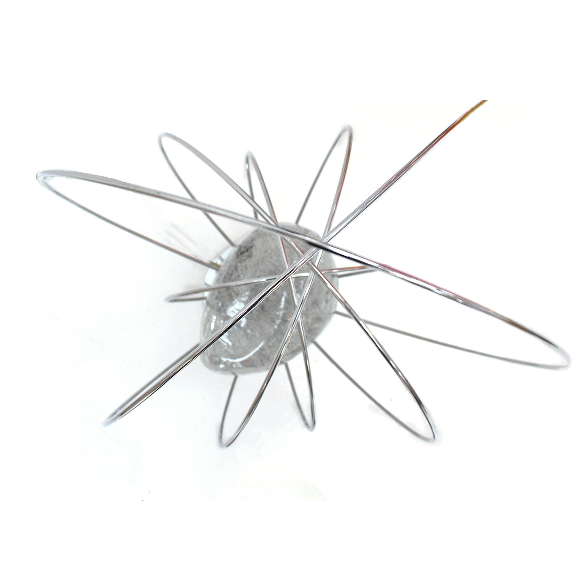 Barnaba Silberfarbene Barnaba-Tischlampe von Angelo Brotto für Fase. Italien, 1970er Jahre. im Zustand „Gut“ im Angebot in Ibiza, Spain