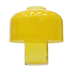 Yellow Glass Rounded Table Lamp Mod. Lt 226 Designed by Carlo Nason