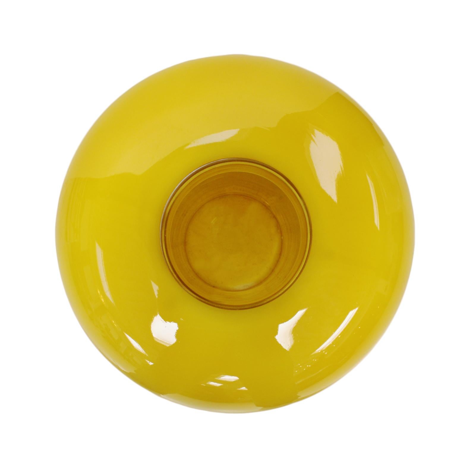 Gelbe Glas-Tischlampe Mod. Lt 226, entworfen von Carlo Nason  (Italienisch) im Angebot