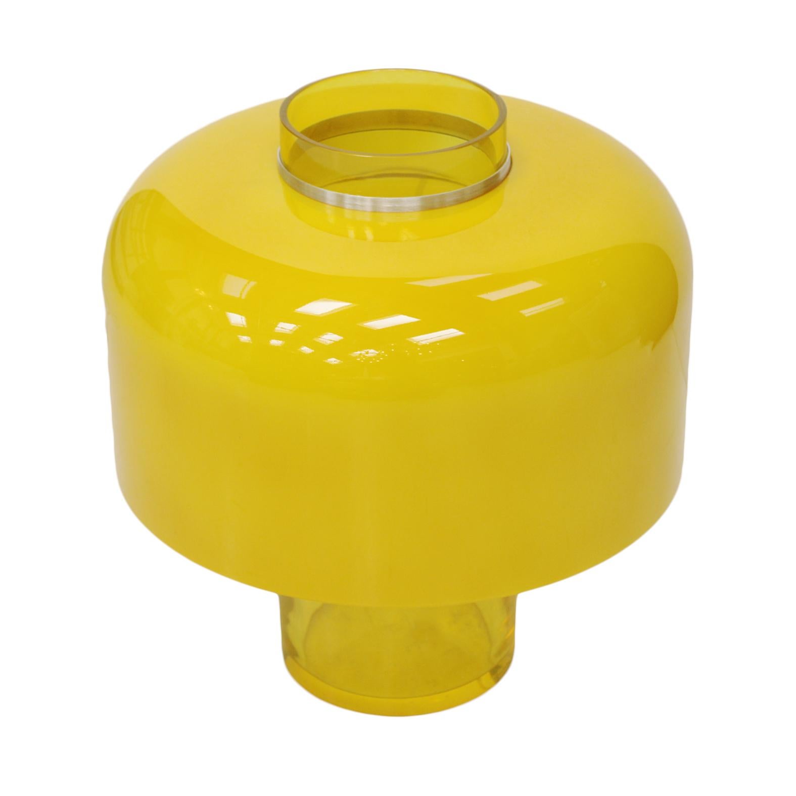Italian Yellow Glass Rounded Table Lamp Mod. Lt 226 Designed by Carlo Nason  For Sale