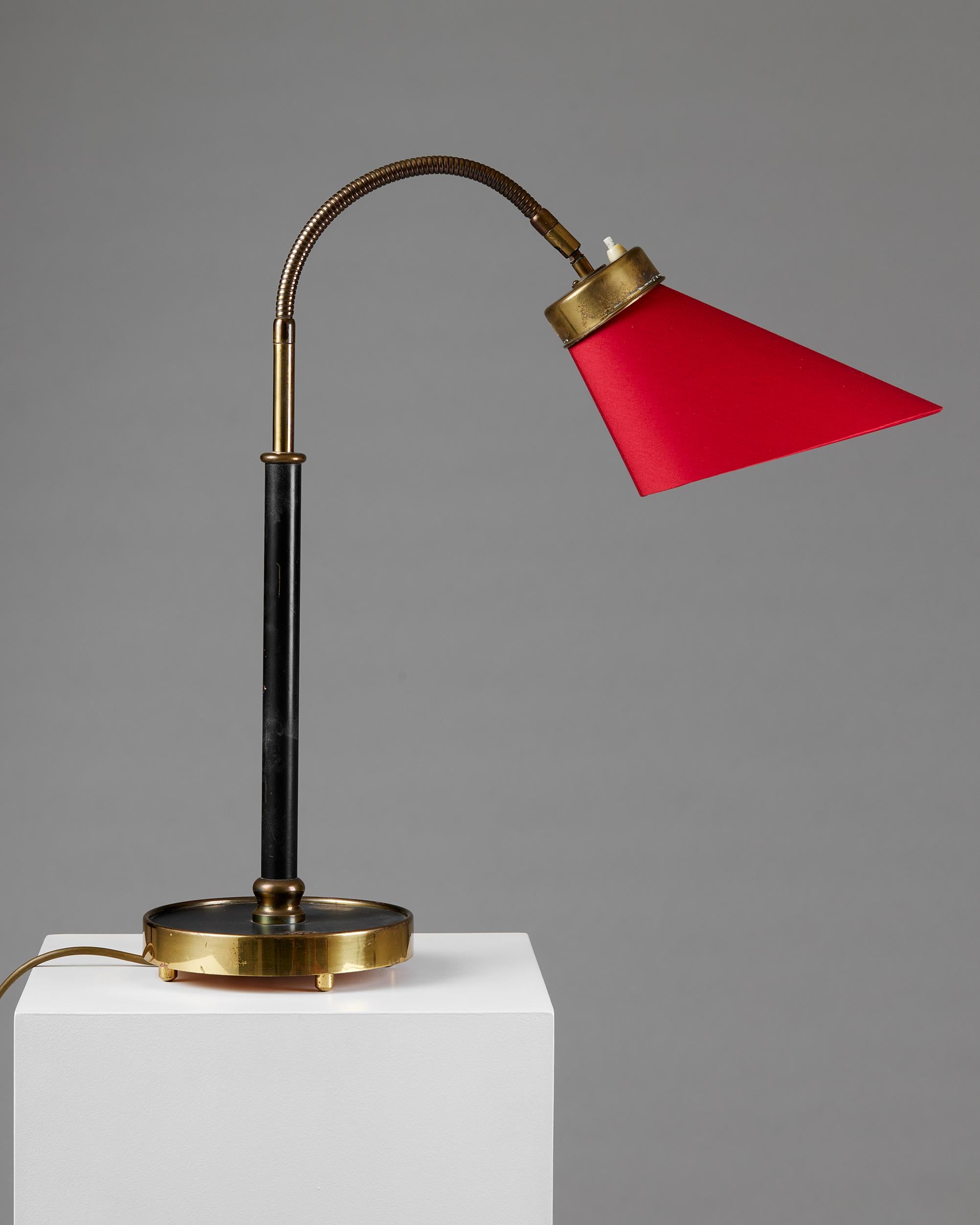 Swedish Table lamp model 2434 designed by Josef Frank for Svenskt Tenn, Sweden, 1939 Red For Sale