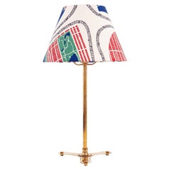 Used Josef Frank Table Lamp Model 2467 in Brass and Fabric, 1950s