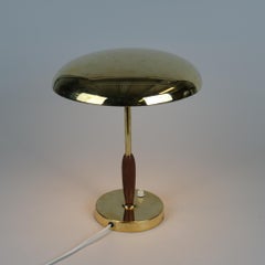 Table Lamp Model. 407024 in Perforated Brass & Wood, Pohjoismainen Sähkö 1950s