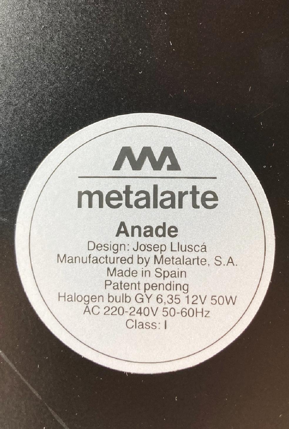 Lampe de table Modèle Anade par Josep Lluscá pour Metalarte, Spain 1980 en vente 9