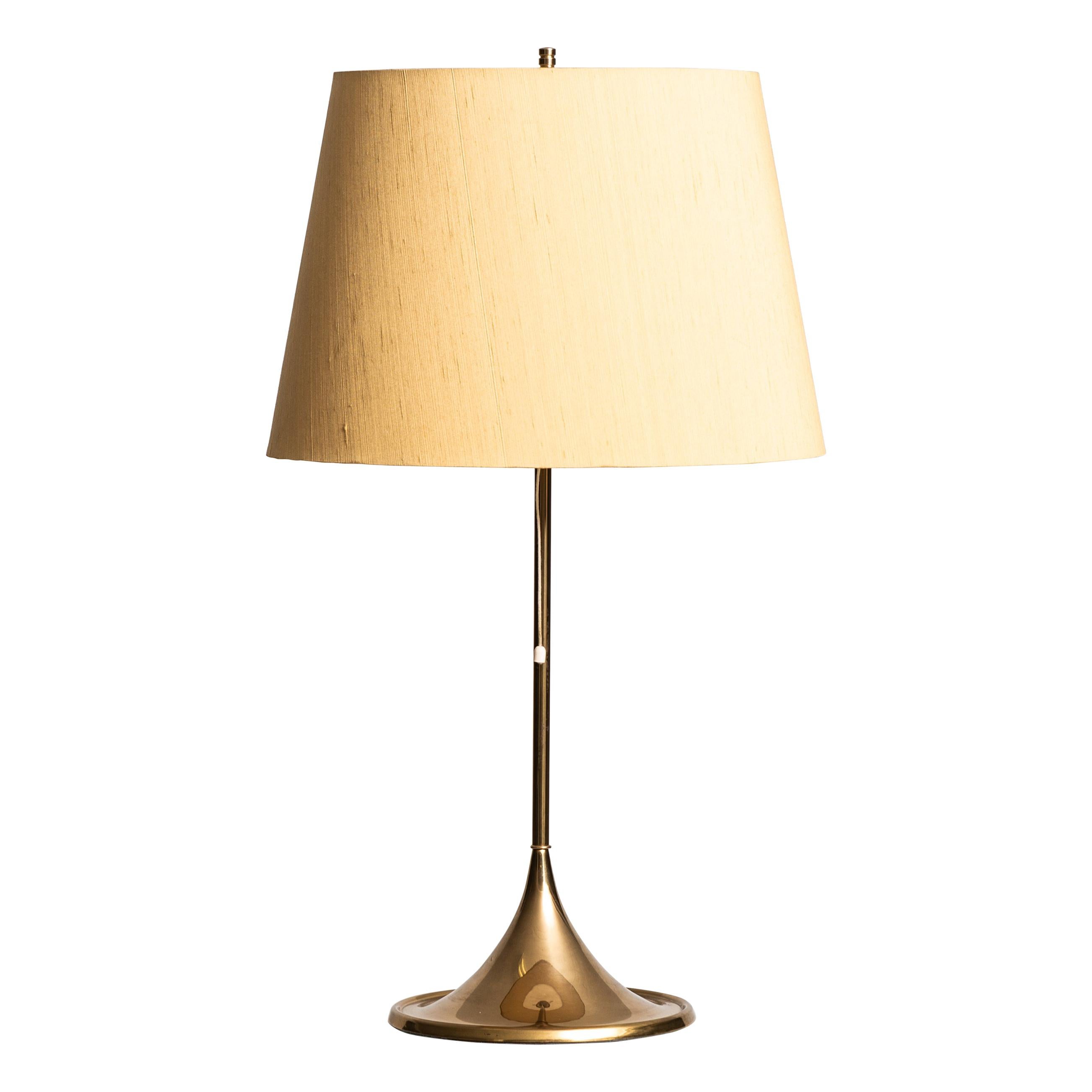Table Lamp Model B-024 in Brass Produced by Bergbom in Sweden