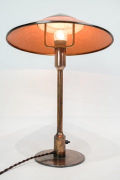 Table Lamp Model Kongelys Made In Burnished Brass By Fog & Mørup From 1930s