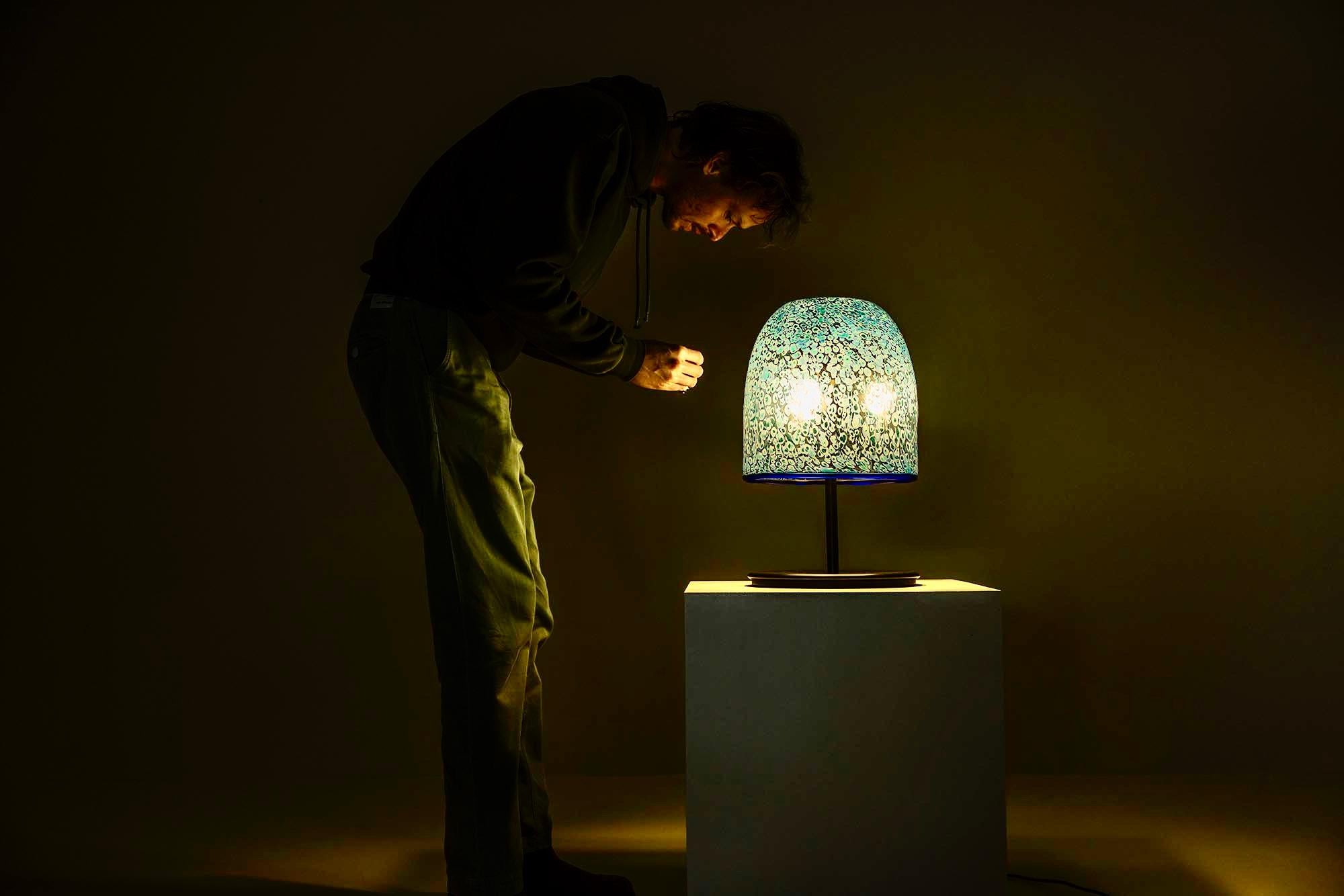 Italian Table Lamp Model “Neverinno” In Murano Glass By Gae Aulenti, Italy 1970's