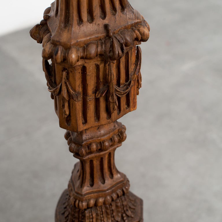 Table Lamp Mounted over 18th Century Portuguese Candle Stick Barroque
