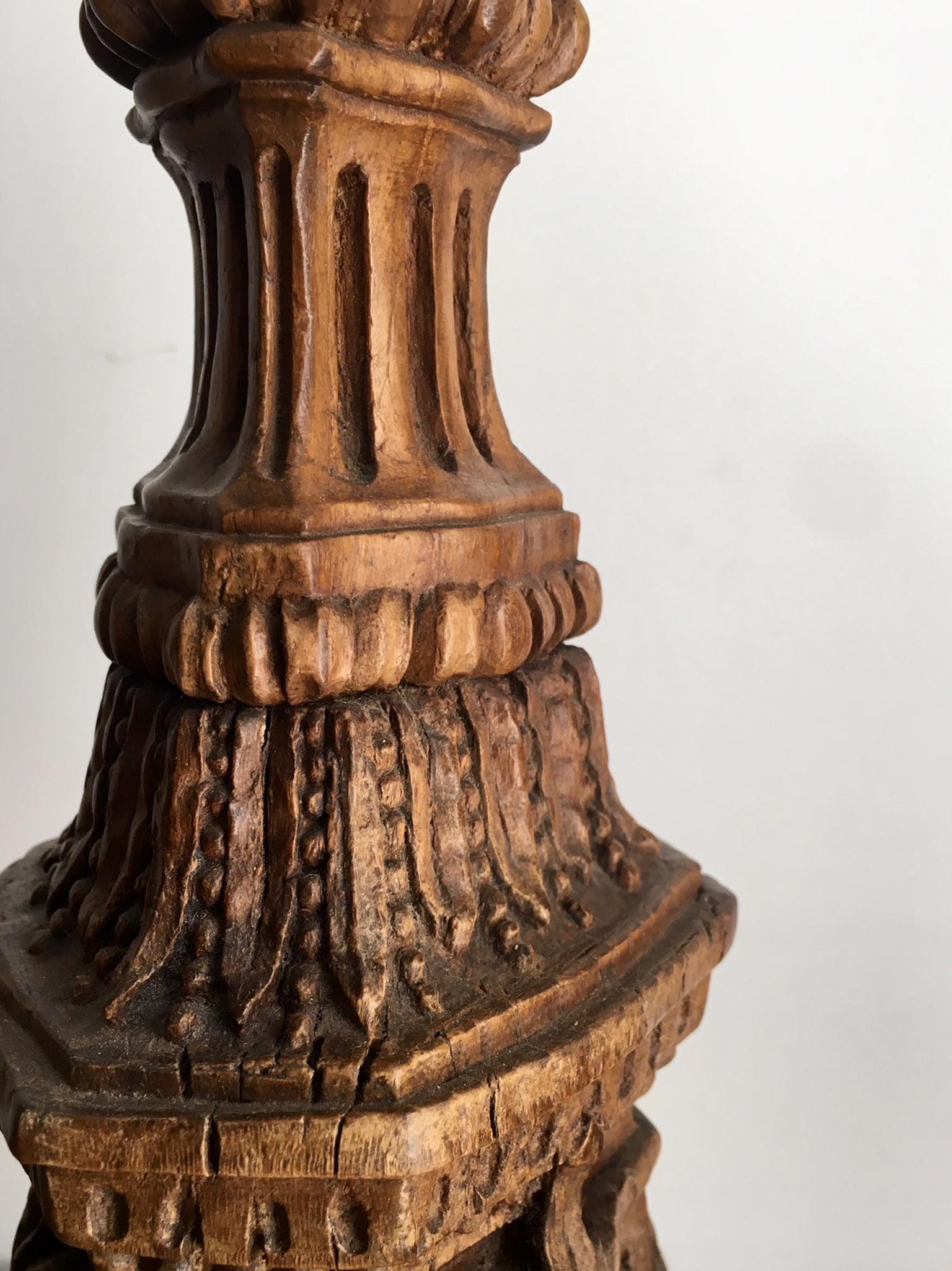 Baroque Table Lamp Mounted over 18th Century Portuguese Candle Stick Barroque