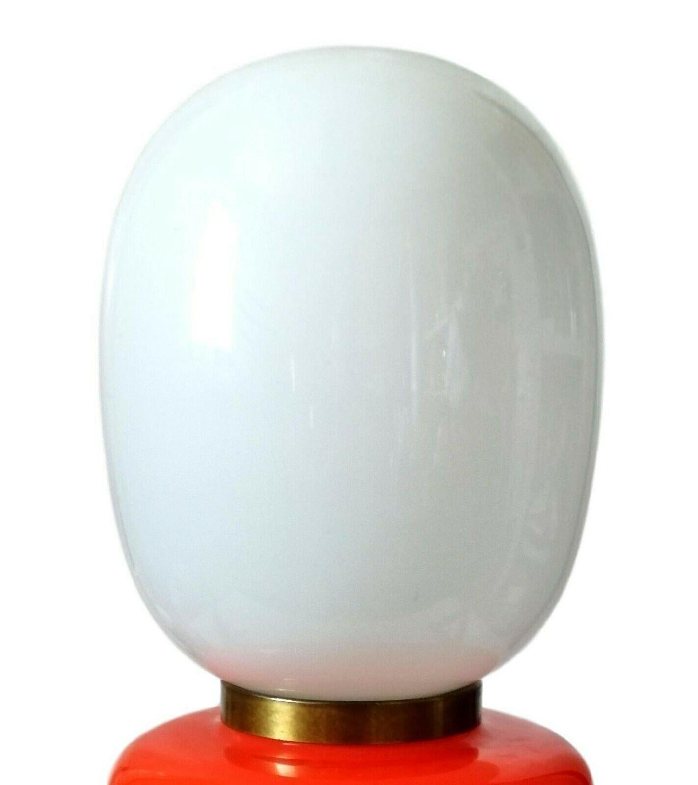 Table Lamp Murano Glass Blown Manufacture Mazzega, 1960s In Good Condition For Sale In taranto, IT