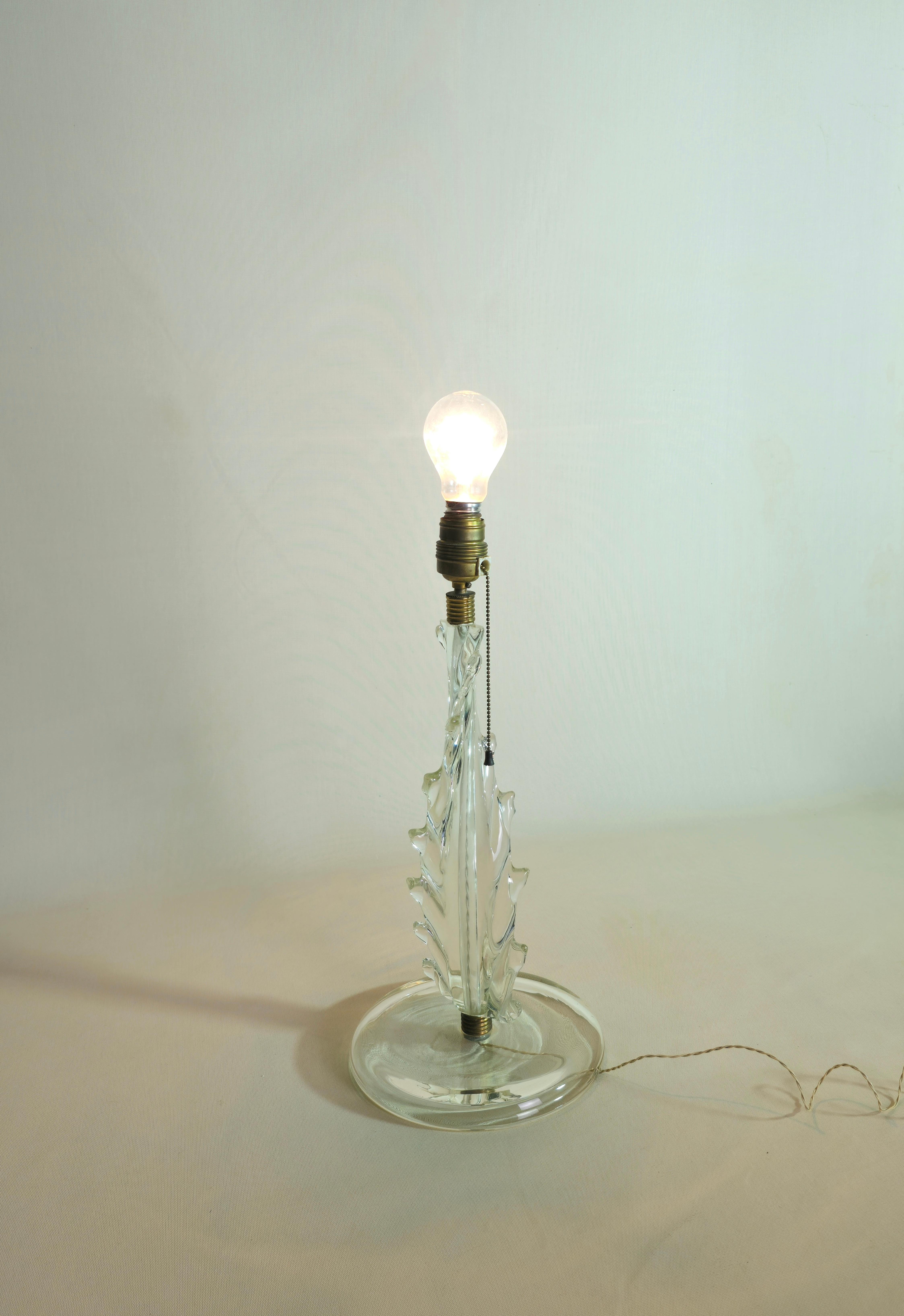 Table Lamp Murano Glass Brass Barovier&Toso Midcentury Italian Design 1940s For Sale 5