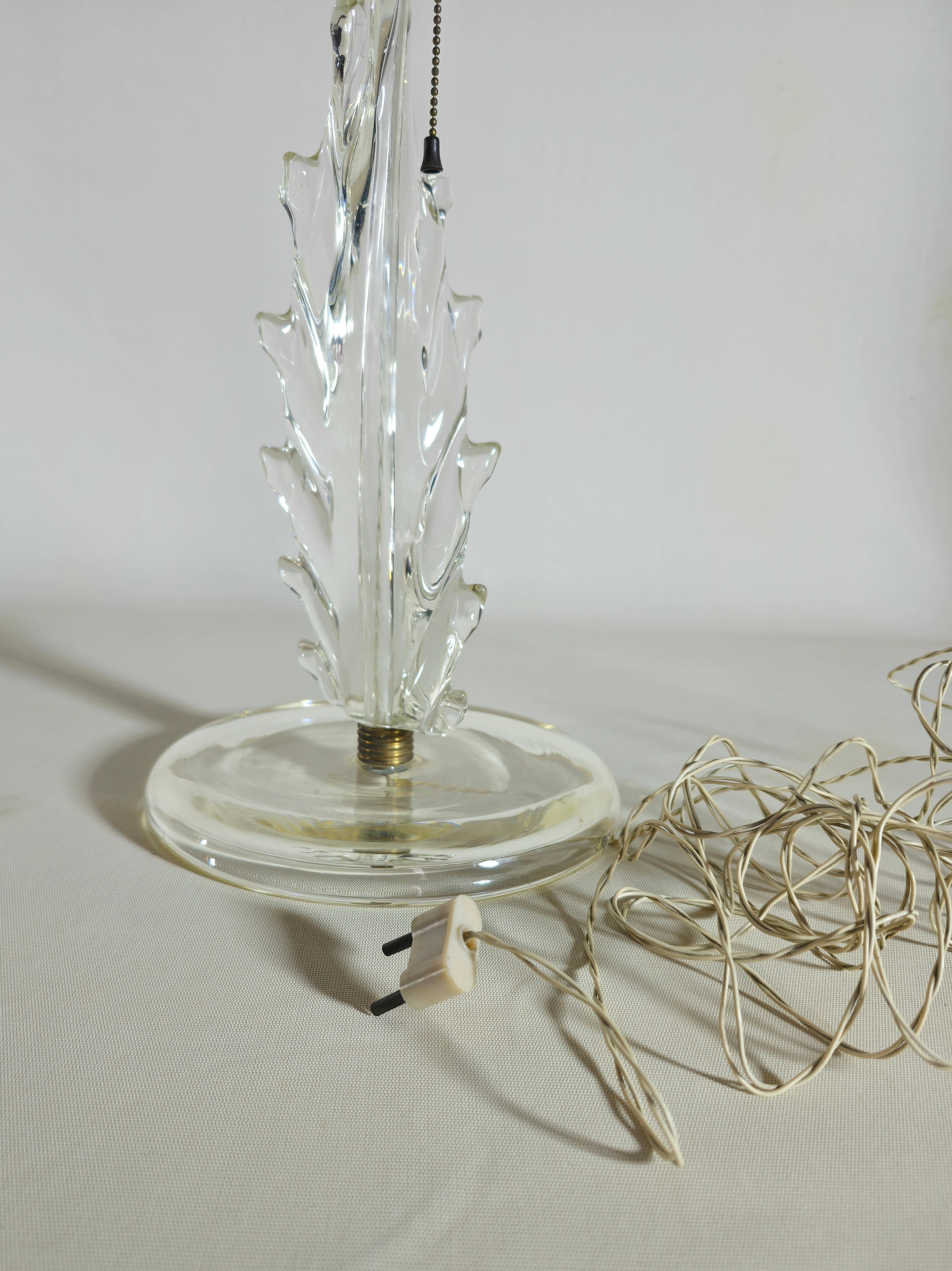Table Lamp Murano Glass Brass Barovier&Toso Midcentury Italian Design 1940s For Sale 7