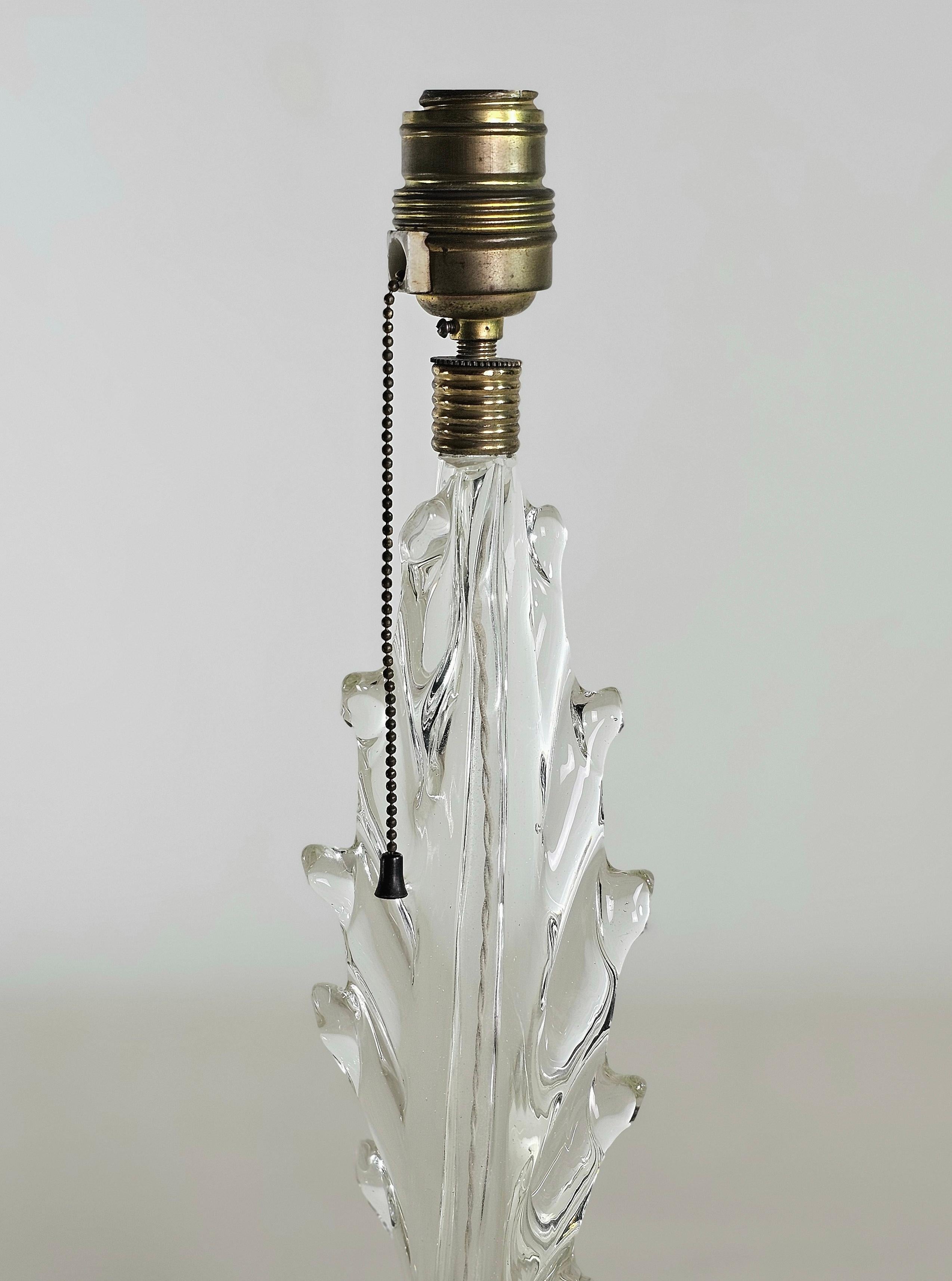 Table Lamp Murano Glass Brass Barovier&Toso Midcentury Italian Design 1940s For Sale 2